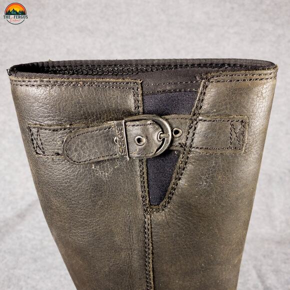 Bogs McKenna Rain Boots Black Leather Mid-Calf Waterproof Women's Size 9 - Picture 9 of 11